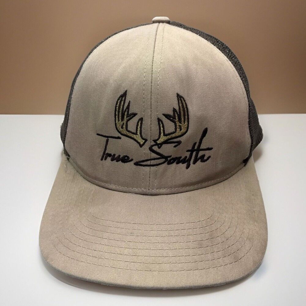 True South Trucker Hat Cap 104C Pro Model‎ Brown Embroidered Distressed